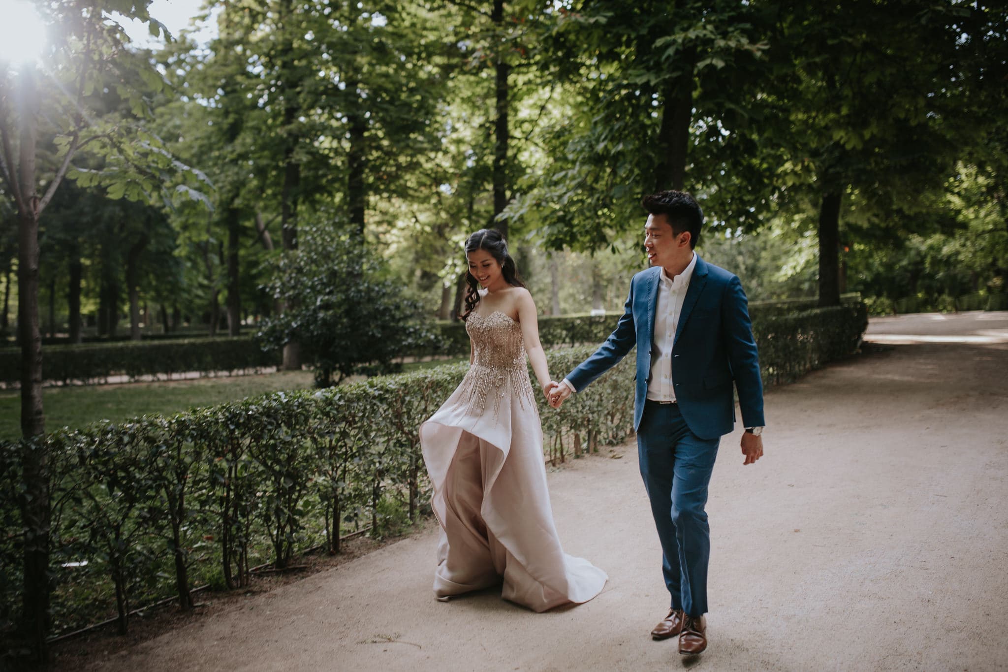 Retiro Park Engagement Photography